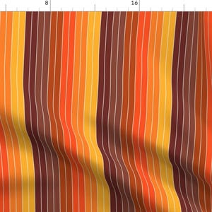 70s Graphic Fabric - 70&#39;S Graphic Stripes In Orange Ombre By Yesterdaycollection -Retro Geometric Cotton Fabric By The Yard With Spoonflower