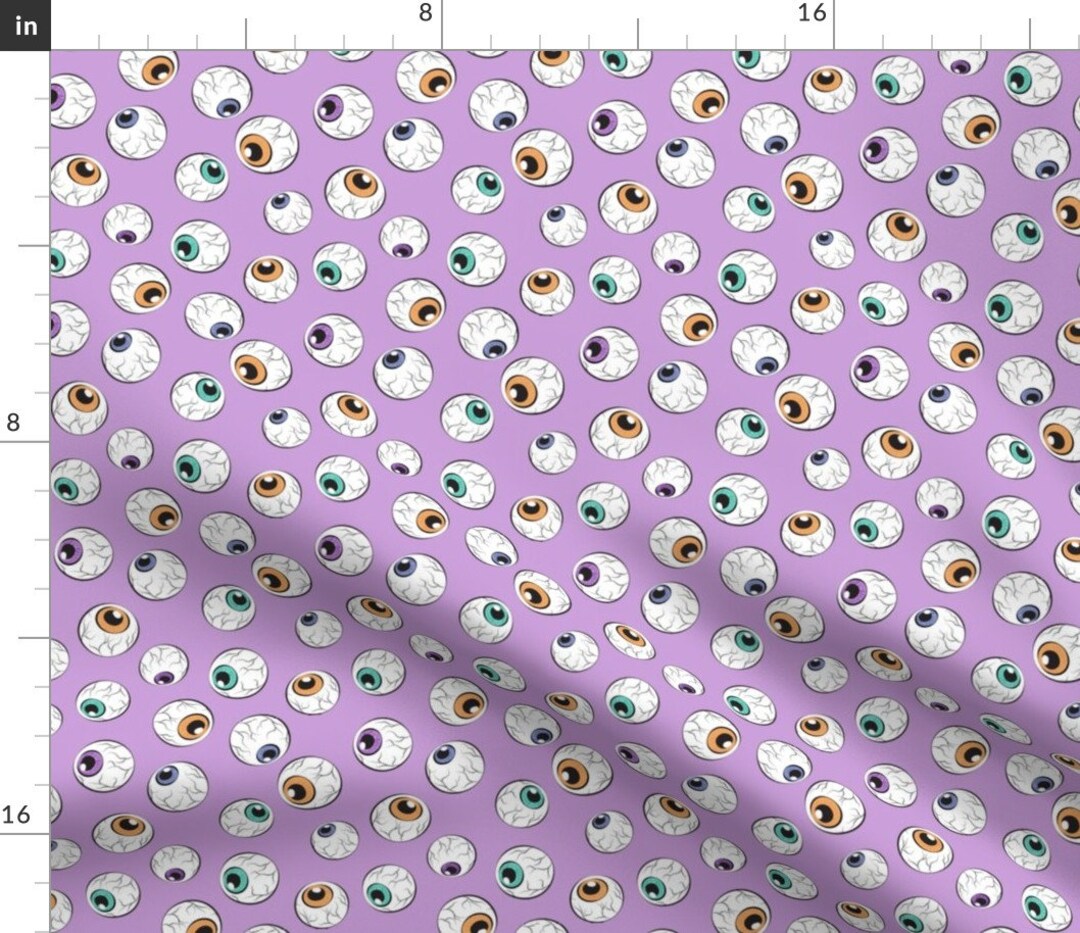 Eyeball Fabric Crazy Eyes Halloween Purple by Littlearrowdesign Purple
