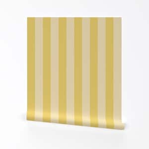 Yellow Stripes Removable Peel and Stick Wallpaper - Vertical Wide Stripe - Wall Art Wall Decor - Banana And Butter Yellow by 3rittanylane