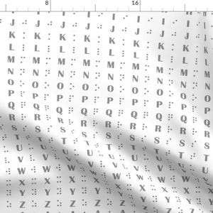 Braille Fabric - Alphabet Inspired Braille By Jessdesigned - Braille Alphabet Learning Upholstery Cotton Fabric By The Yard With Spoonflower