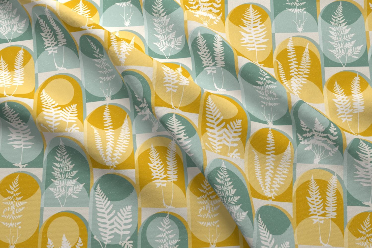 Mid Century Modern Terrarium Fabric Fern Fever By Etsy
