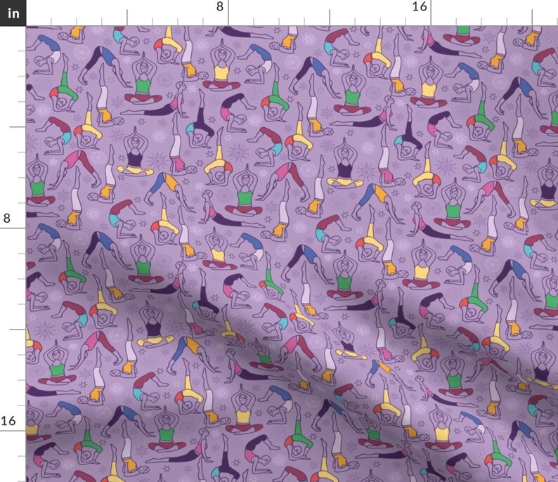 Purple Yoga Pose Fabric Yoga Poses by Oksancia Purple Yoga Etsy