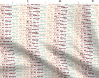 Barkday Fabric - (S Scale) Barkday Earth Tones By Thecollectivelux - Barkday Boho Blue Pink Girls Cotton Fabric By The Yard With Spoonflower