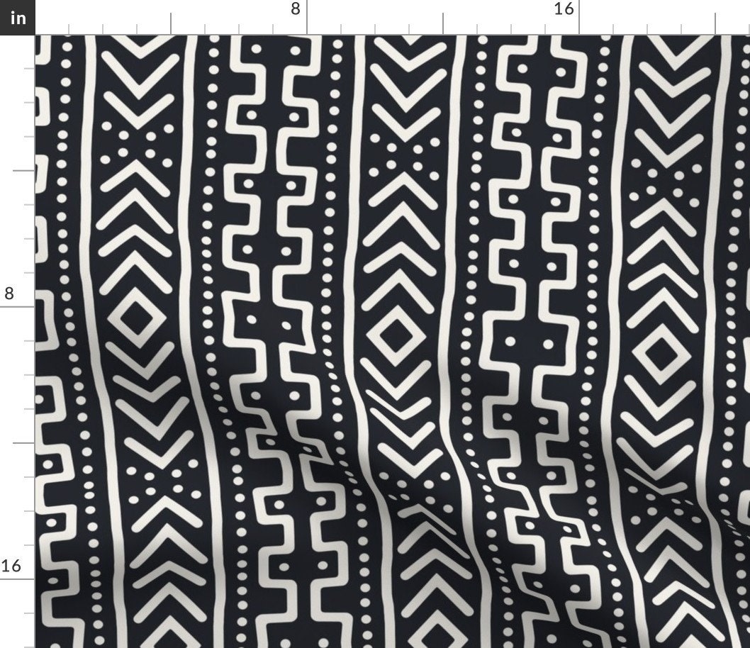 Maasai Black Tribal Ethnic African Upholstery Fabric / Domino – Fabric  Bistro