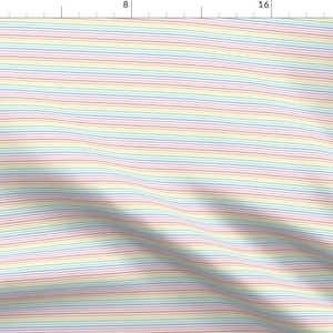 Pastel Stripe Fabric - Tiny Pastel Rainbow Stripes Horizontal By Misstiina - Pastel Stripes Tiny Cotton Fabric By The Yard With Spoonflower