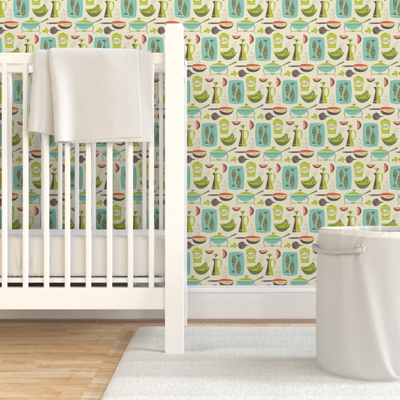 Vintage Kitchen Wallpaper - In The Kitchen - Cream By Studiojenny - Custom Printed Removable Self Adhesive Wallpaper Roll by Spoonflower image 7