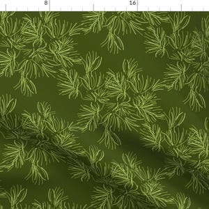 Pine Needle Fabric - Sage Green Pine Needle // Pinecone Evergreen Forest By Misschiffdesigns - Cotton Fabric By The Yard With Spoonflower