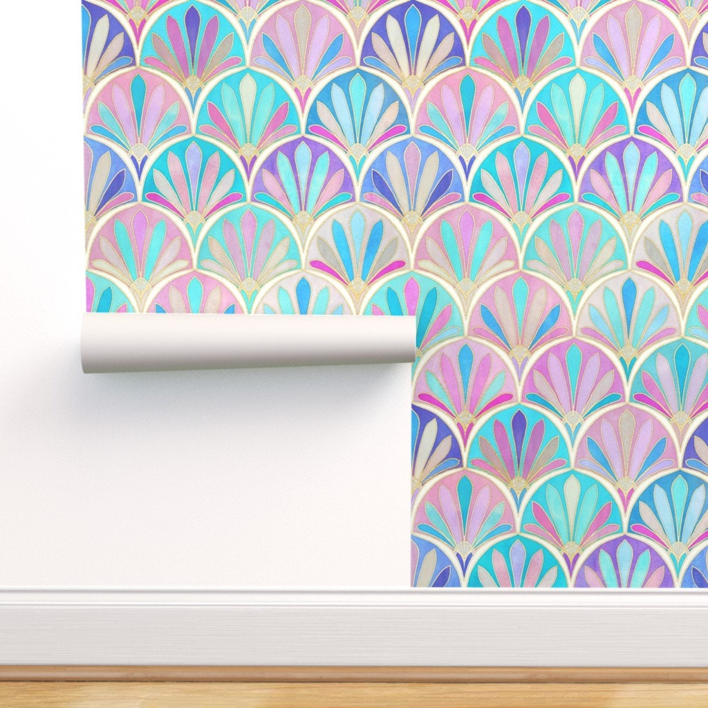 Pastel Art Deco Fabric Glamorous Twenties Art Deco Large by Etsy