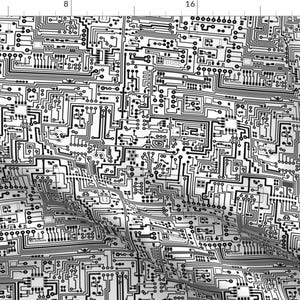 Circuit Board Fabric - Circuit Board By Thinlinetextiles - Circuit Board Tech Computer Electronic Cotton Fabric By The Yard With Spoonflower