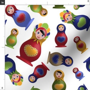Matryoshka Fabric Matriochka Dolls By Vannina Matryoshka Russian Folk Art Rainbow Decor Cotton Fabric By The Yard With Spoonflower image 2