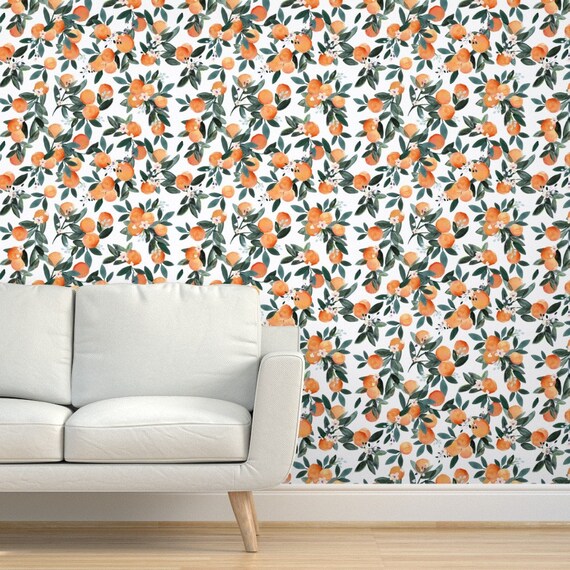 Citrus Wallpaper Dear Clementine Oranges On White By Crystal Etsy