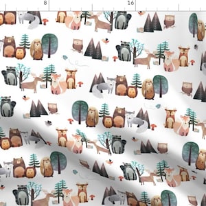 Woodland Animals Fabric - Woodland Critters – Life In The Forest, No Words, Smaller Scale By Gingerlous - Woodland Fabric With Spoonflower