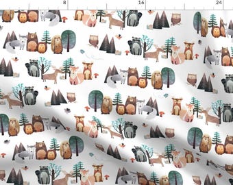 Woodland Animals Fabric - Woodland Critters – Life In The Forest, No Words, Smaller Scale By Gingerlous - Woodland Fabric With Spoonflower