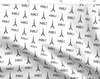 Paris Fabric - Paris By Thinlinetextiles - Paris France French Eiffel Tower Travel Europe Oui Cotton Fabric By The Yard With Spoonflower