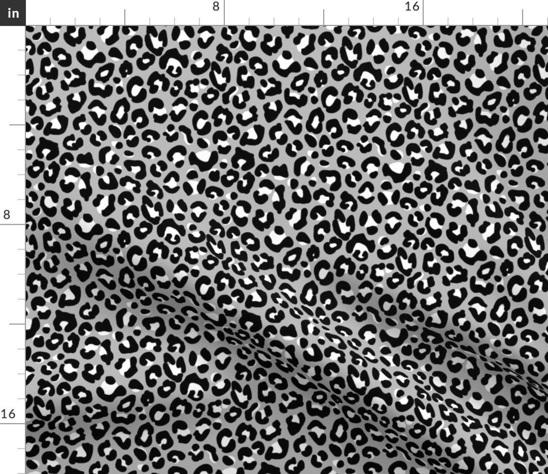 Black and Gray Cheetah Print Fabric Black Grey Leopard - Etsy