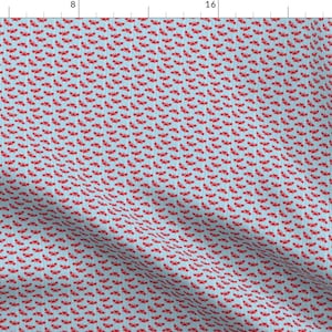 Crabs Blue Stripes Nautical Fabric - (Micro Scale) Cute Crabs - Nautical Summer - Bright Blue Stripes - Lad19bs By Littlearrowdesign
