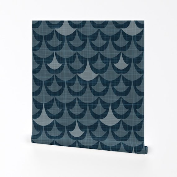 Geometric Wallpaper - Rhapsody - Blue By Heatherdutton - Geometric Custom Printed Removable Self Adhesive Wallpaper Roll by Spoonflower