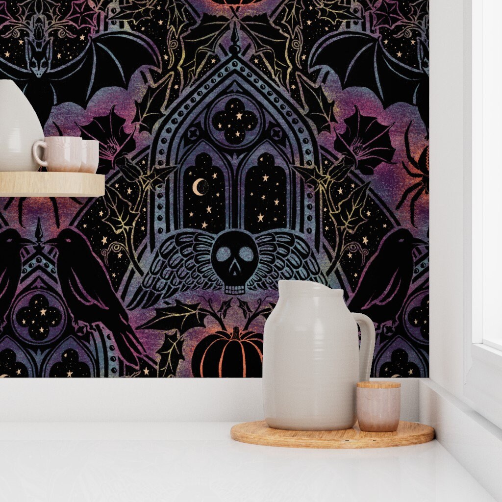 Raven Wallpaper Dark Gothic Large Scale by Byre_wilde - Etsy