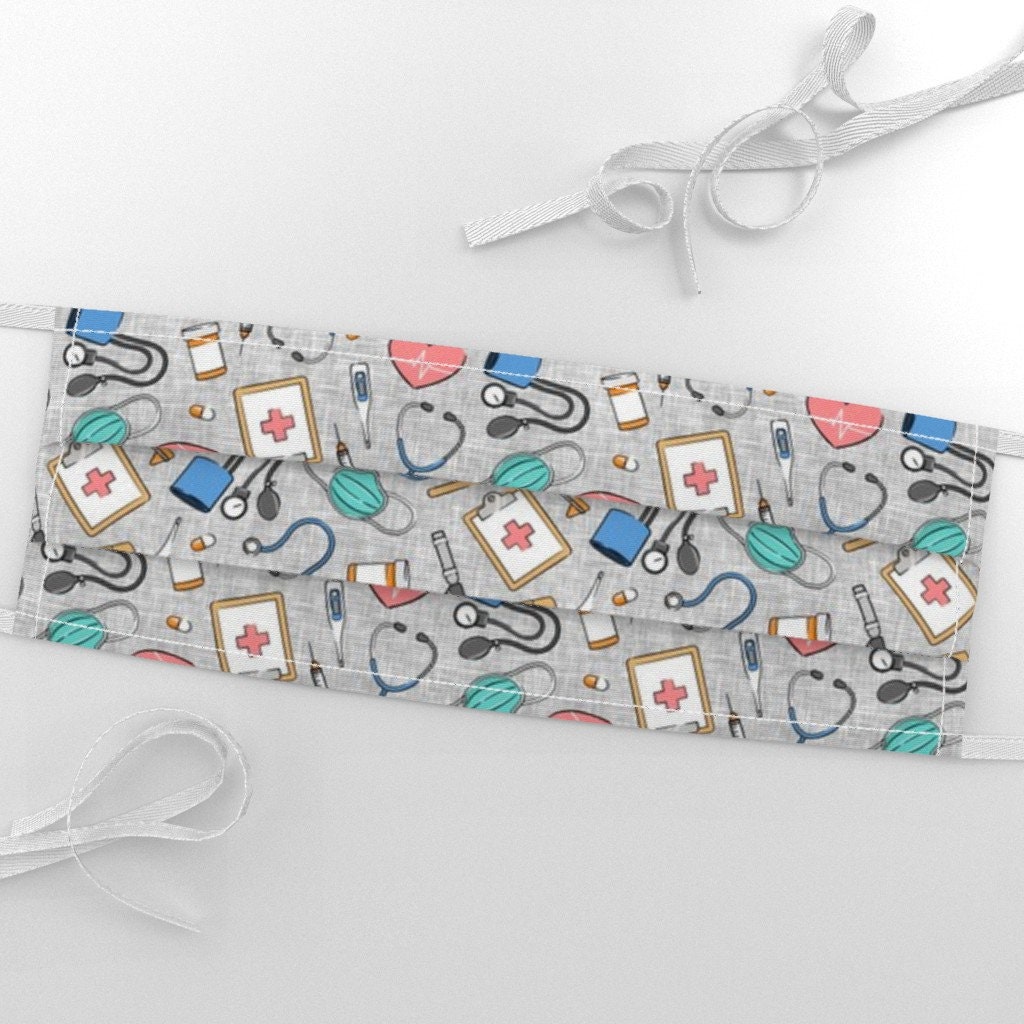 Medical Fabric Medical Supplies by Littlearrowdesign Gray Etsy