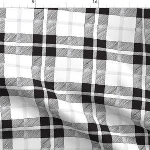 Plaid Fabric - Black And White Plaid By Ali*B - Plaid Check Home Decor Upholstery Fashion Cotton Fabric By The Yard With Spoonflower