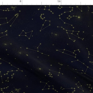 Night Sky Fabric - Constellations by my_taylor_made - Celestial Midnight Blue Black Astronomy Astrology  Fabric by the Yard by Spoonflower