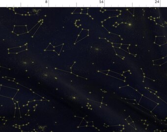 Night Sky Fabric - Constellations by my_taylor_made - Celestial Midnight Blue Black Astronomy Astrology  Fabric by the Yard by Spoonflower