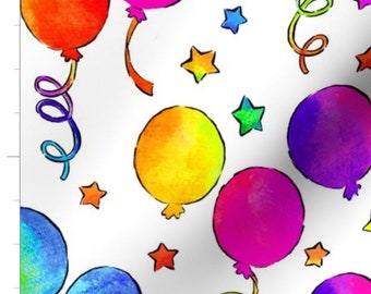 Watercolor Balloon Fabric Kid S Surprise Birthday Etsy