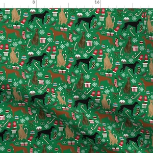 Greyhound Fabric - Greyhounds Dog Christmas Fabric by Petfriendly ...