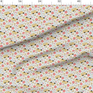 Vintage School Fabric - Back To School by camilaprints - Retro Gender Neutral Teaching Preschool Education Fabric by the Yard by Spoonflower image 2