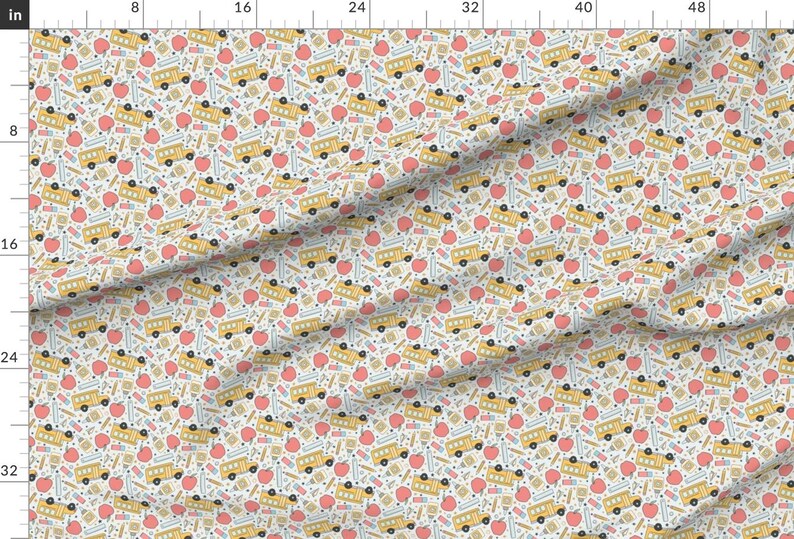 Vintage School Fabric - Back To School by camilaprints - Retro Gender Neutral Teaching Preschool Education Fabric by the Yard by Spoonflower image 2