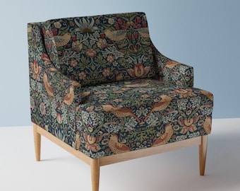 Tela de tapicería Strawberry Thief - Strawberry Thief de andrea_haase_design - Tela histórica de William Morris cortada a medida con Spoonflower