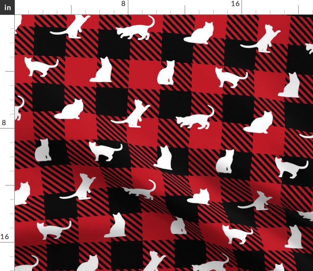 Cat Fabric Fabric Cozy Cats by Mariafaithgarcia Buffalo Etsy