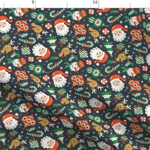Midcentury Christmas Fabric - Retro Christmas by heatherdutton - Retro 1960s Christmas Tree Small Scale Fabric by the Yard by Spoonflower