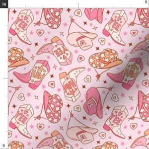 Retro Cowgirl Apparel Fabric - Boots And Hats by camilaprints - Cowboy Hat Western Boots Nashville Howdy Clothing Fabric by Spoonflower image 3