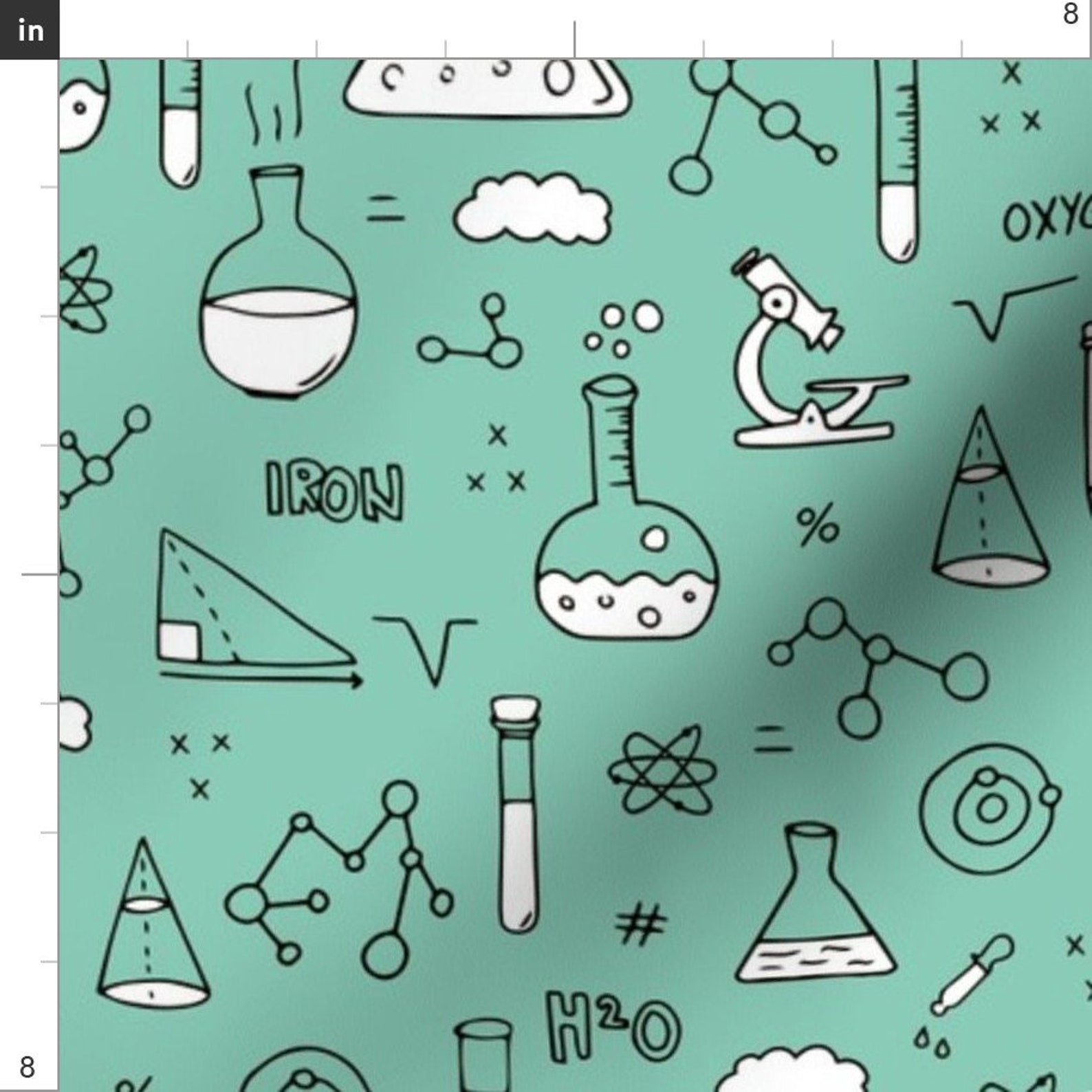 Chemistry Fabric School Science Physics Math Class Lab Etsy
