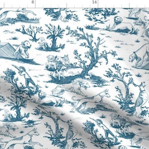 Dog Park Toile Fabric - Barkitecture by 3rittanylane - Dog Chintz Victorian Dogs Regency Dog Toile De Juoy Fabric by the Yard by Spoonflower