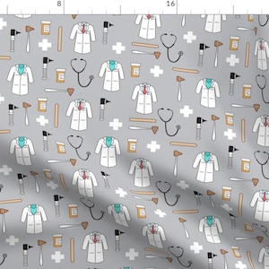 Doctor Fabric - Doctor/Medical Fabric By Littlearrowdesign - Medical Supplies Hospital Doctor Cotton Fabric By The Yard With Spoonflower