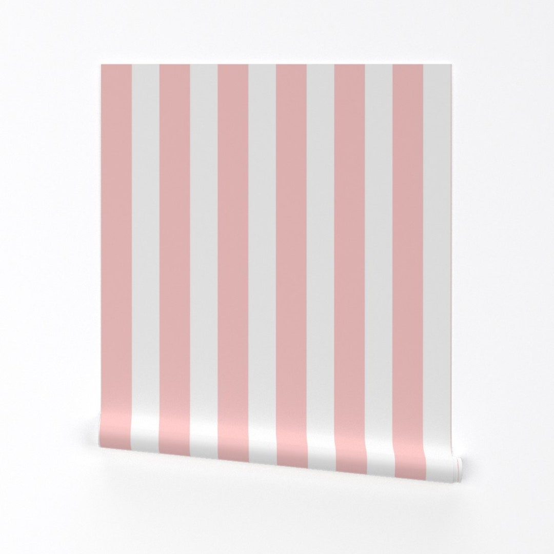 Pink Stripe Wallpaper Preppy Stripes Vertical Pink by - Etsy