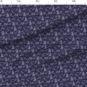Vintage Navy Blue Christmas Pattern Fabric - Deer, Oh Dear By Miaclarke - Vintage Christmas Cotton Fabric By The Yard With Spoonflower image 2
