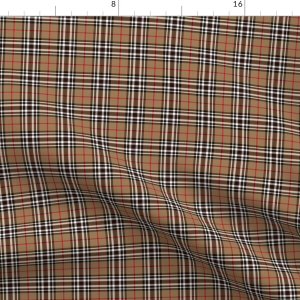 Tartan Fabric - Southdown Tartan By Weavingmajor - Brown Black Red Plaid Home Decor Traditional Cotton Fabric By The Yard With Spoonflower