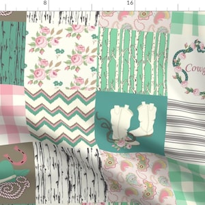 Cowgirl Cheater Quilt Wild West Fabric - Cowgirl By Lana Gordon Rast - Western Riding Horses Cotton Fabric By The Yard With Spoonflower