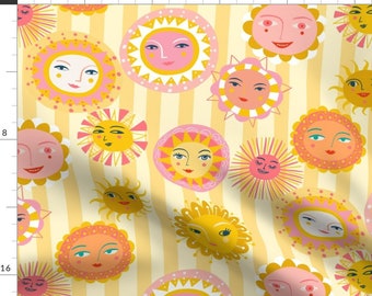 Sunny Days Fabric - Everyday Sunshine By Miraparadies - Sunny Days Yellow Orange Sunshine Happy Cotton Fabric By The Yard With Spoonflower