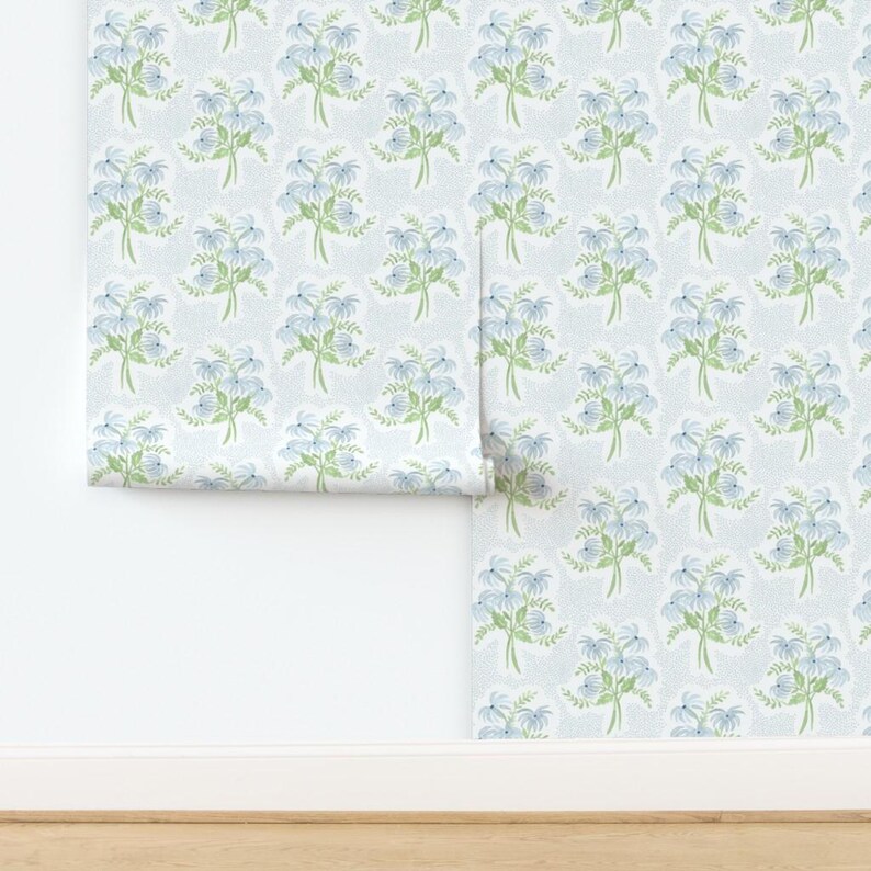Dainty Floral Peel and Stick Wallpaper - Bouquets Grand Millenial Feminine - Removable Wall Decor Art - Pearl's Bouquet by danika_herrick image 4