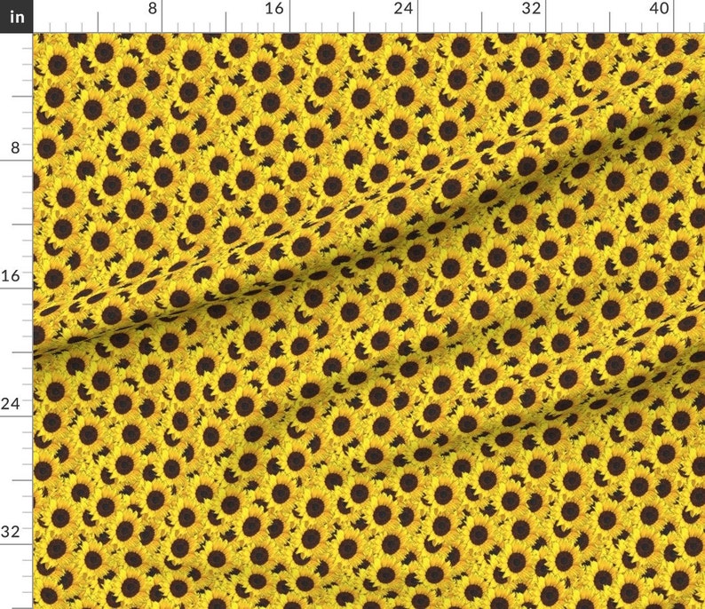 Sunflowers Fabric Sunflowers Are Us By Linsart Sunflower Floral Flowers Botanical Summer Yellow Cotton Fabric By The Yard With Spoonflower image 3