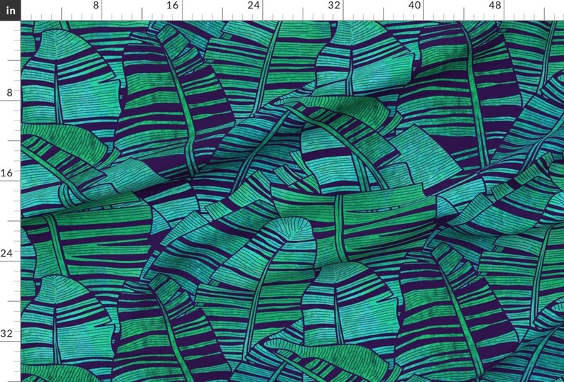 Banana Leaves Fabric - Tropical Banana Leaves Extra Large By Rubydoor - Tropical Plant Summer Cotton Fabric By The Yard With Spoonflower bild 2