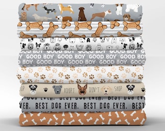 Chien et Pawprint Design 100% Coton Fat Quarter Bundle 5 tissus Craft/Quilting Chien et Pawprint Design 100% Coton Fat Quarter Bundle 5 tissus Craft/Quilting