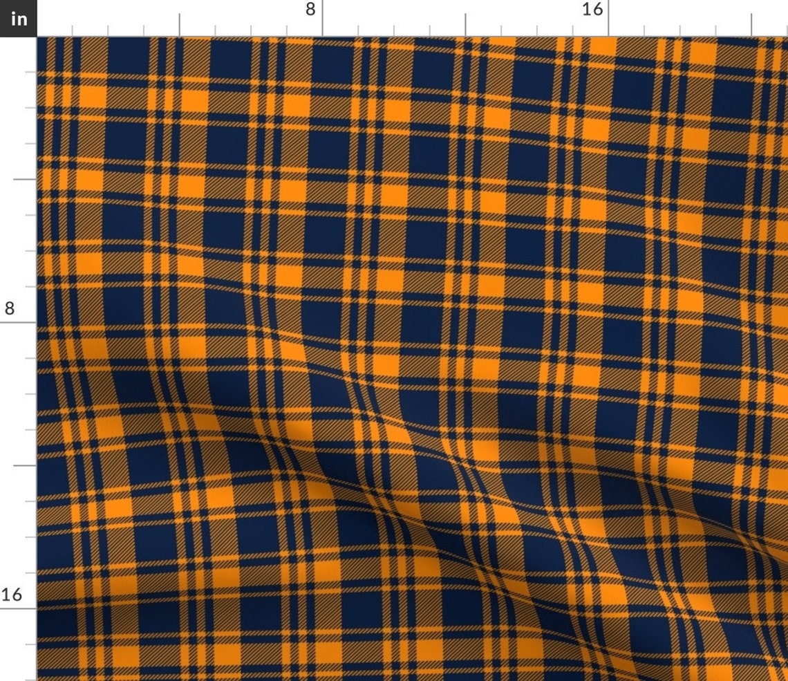 Orange and Blue Plaid Fabric Plaid the Great Outdoors Blue - Etsy