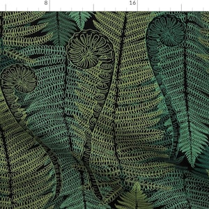 Tropical Floral Fabric - Hapu&#39;u Fern by hnldesigns -  Hawaiian Botanical Hapuu Fern Beach Coastal Leaves Fabric by the Yard by Spoonflower