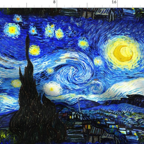 Stars Fabric - Starry Night by elladorine -  Night Van Gogh Starry Gogh Starry Night  Fabric by the Yard by Spoonflower