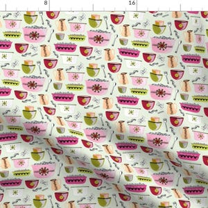 Vintage Dish Fabric - Vintage Dish By Rima Tessman - Tuperware Colorful Containers Food Kitchen Cotton Fabric By The Yard With Spoonflower